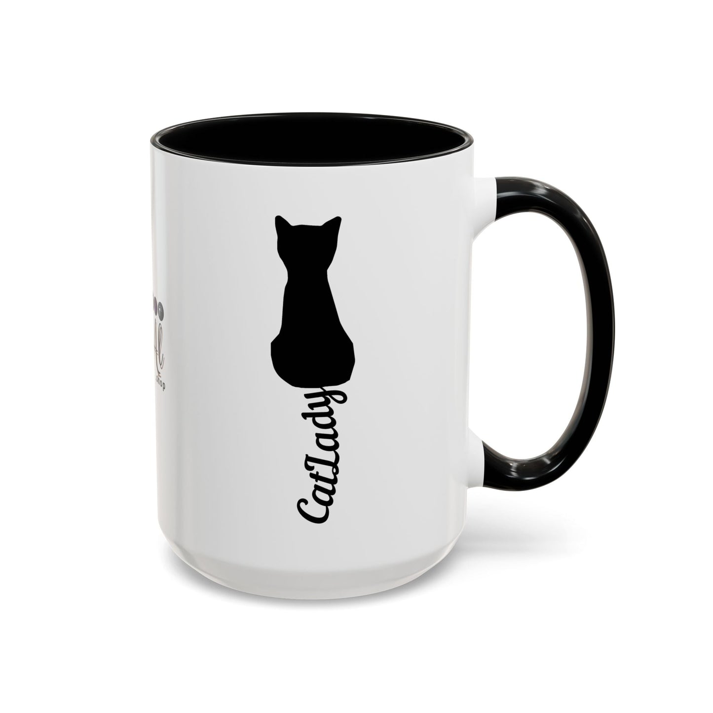 Taza de café Cursive Tail Cat Lady