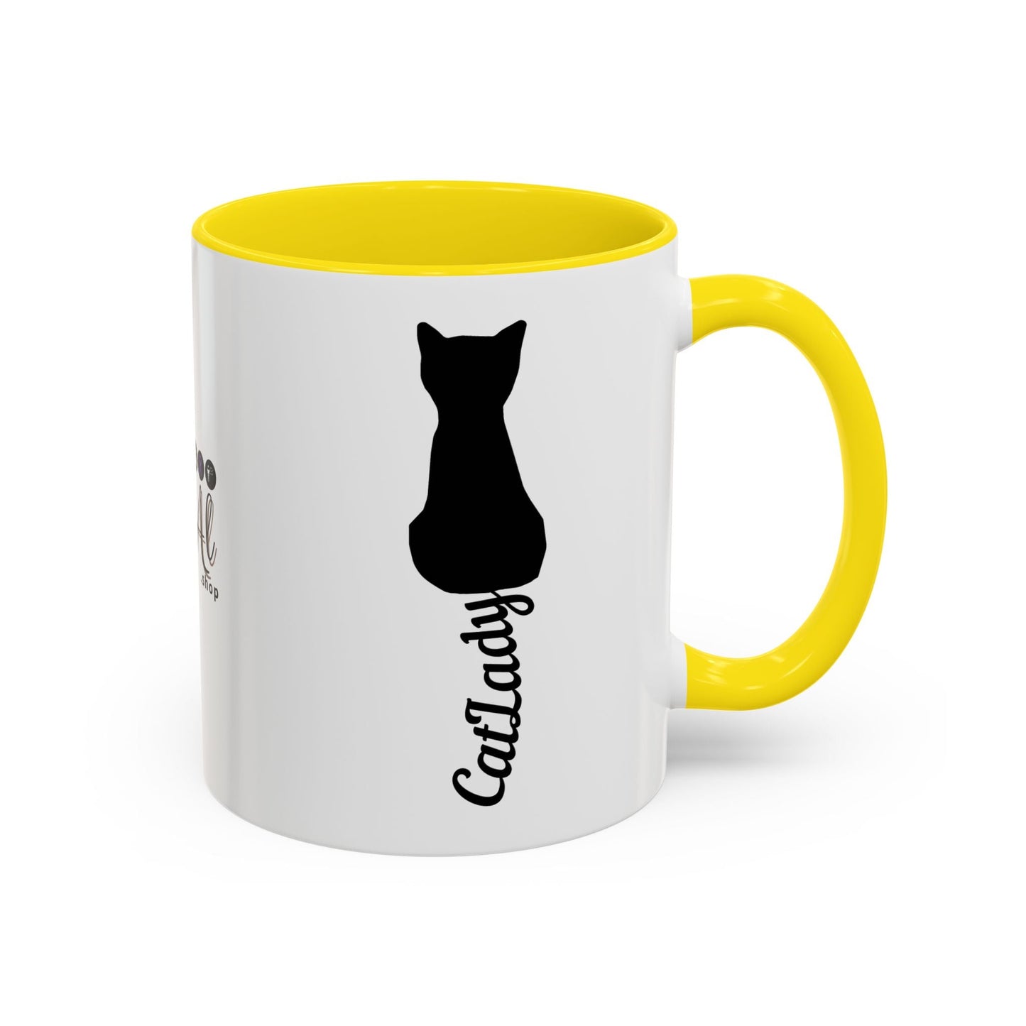 Taza de café Cursive Tail Cat Lady