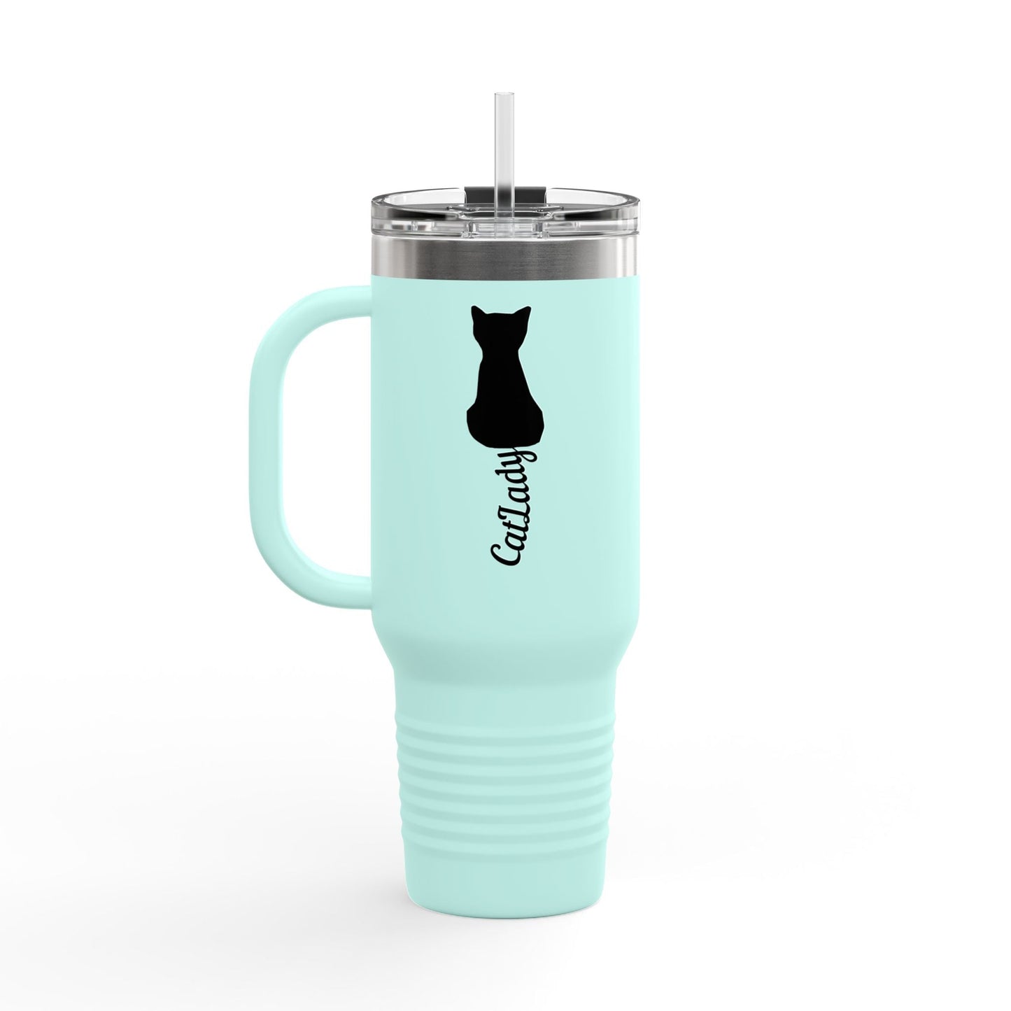Mug de voyage Cursive Tail Cat Lady