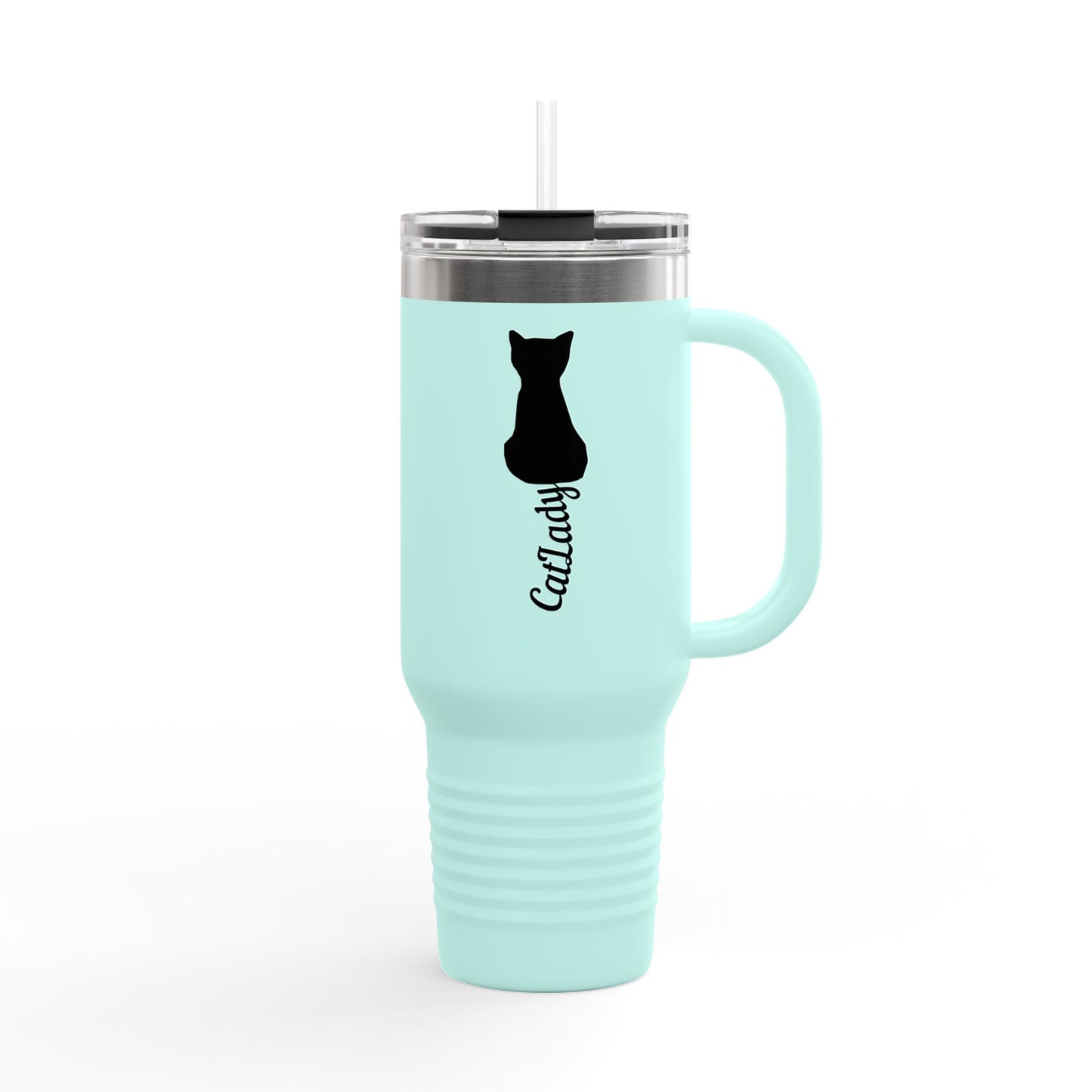Mug de voyage Cursive Tail Cat Lady