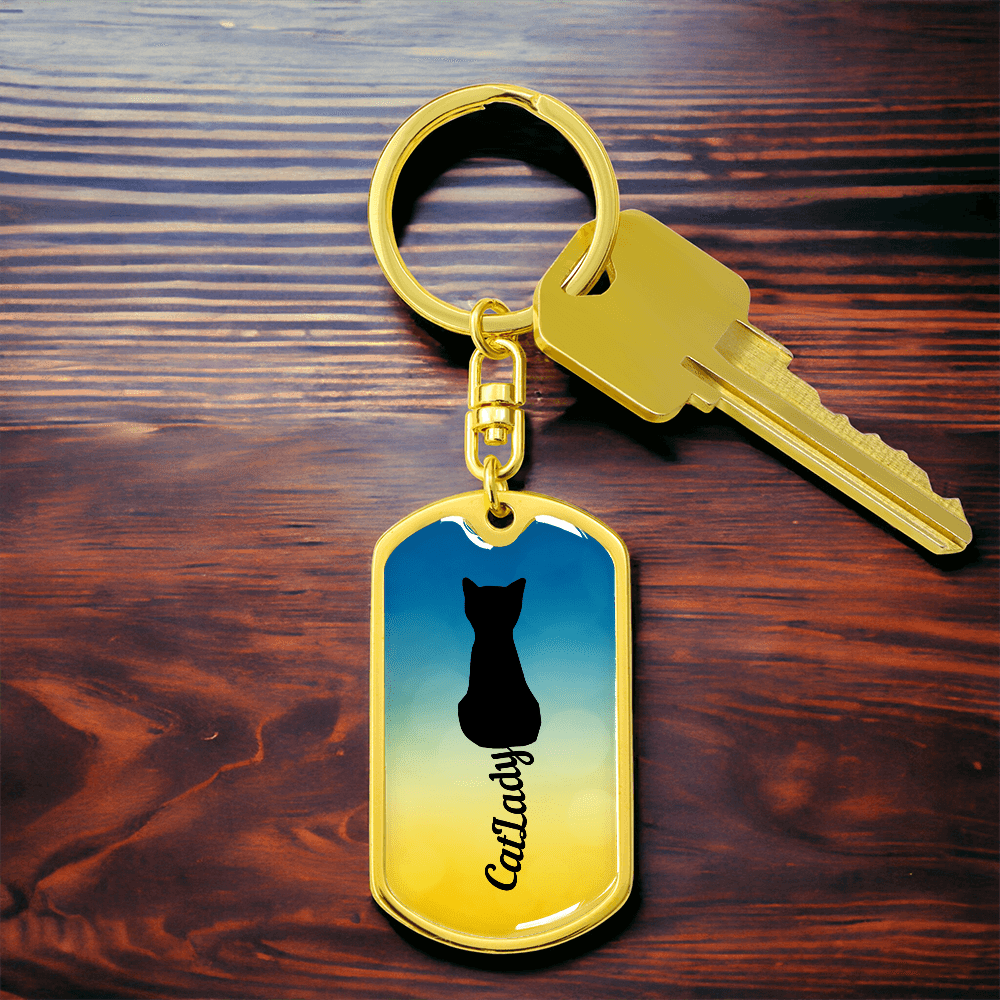 Llavero de Gato con Cola Cursiva