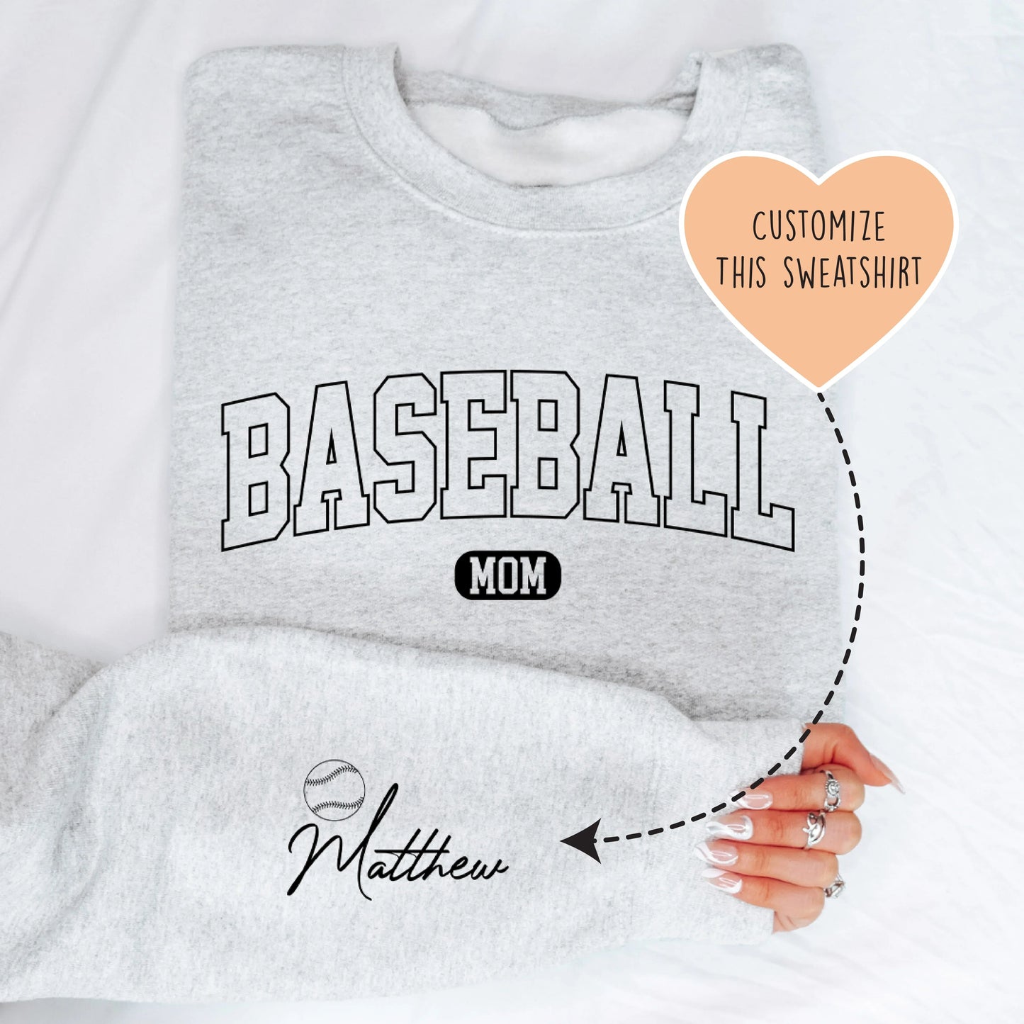 Customizable Baseball Mom Sweatshirt