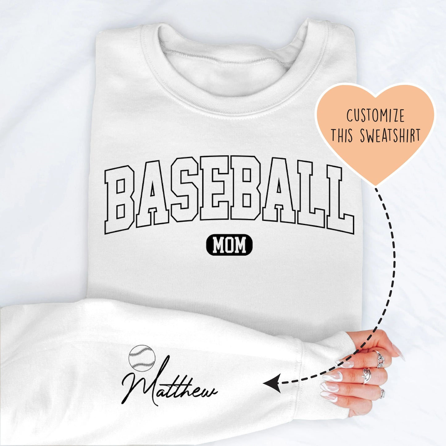 Customizable Baseball Mom Sweatshirt