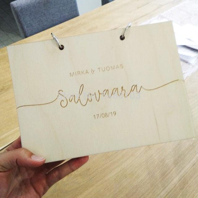 Libro de visitas y álbum de fotos de boda con grabado personalizado de árbol de roble