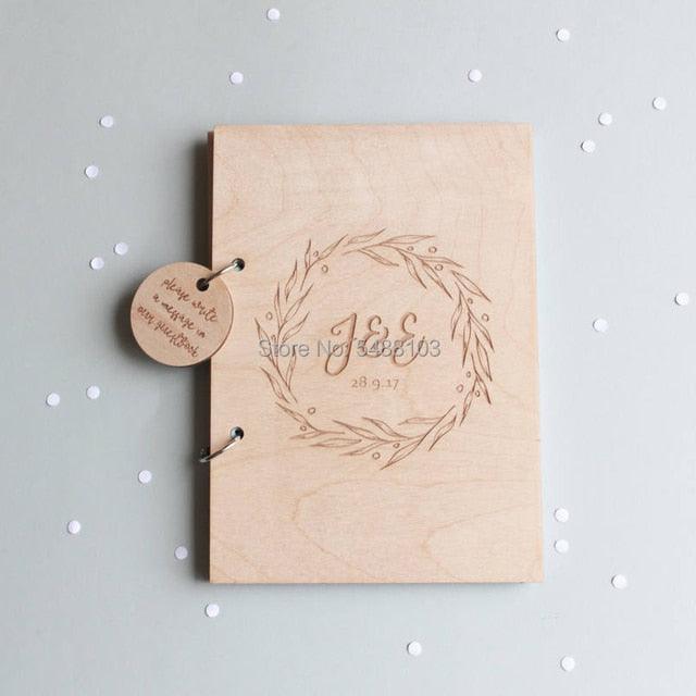Libro de visitas y álbum de fotos de boda con grabado personalizado de árbol de roble
