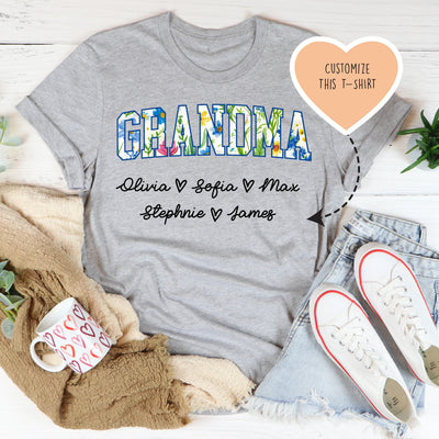 T-shirt Personnalisé pour Mamie - Célébrez les Liens Familiaux