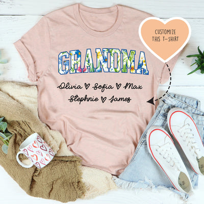 T-shirt Personnalisé pour Mamie - Célébrez les Liens Familiaux