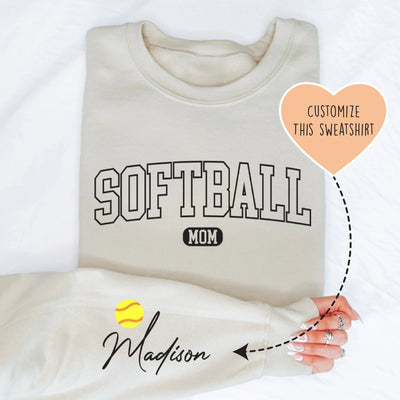 Sweatshirt personnalisé pour maman de softball