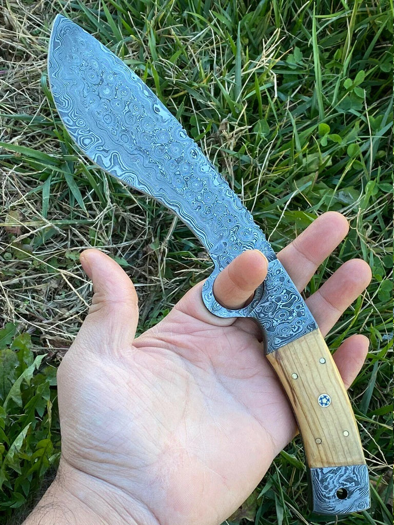 Authentic Handmade Gurkha Kukri Knife - 12" Damascus Steel - Korvel