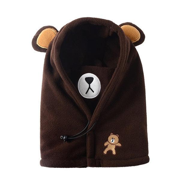 Balaclava de Invierno con Oso de Caricatura para Niños