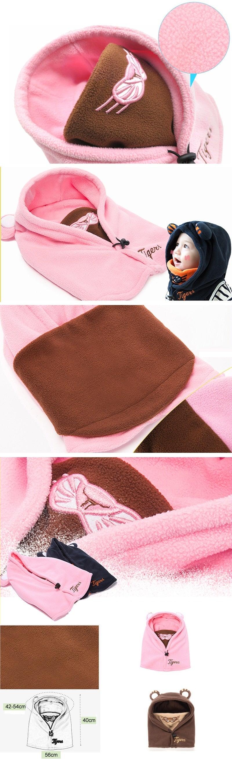 Balaclava de Invierno con Oso de Caricatura para Niños