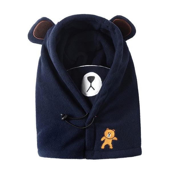 Balaclava de Invierno con Oso de Caricatura para Niños