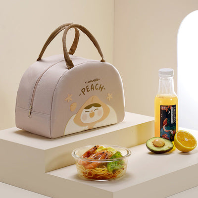 Cute cartoon thick lunch bag large capacity portable insulation bag hand-held lunch bag Oxford cloth lunch box bag - Korvel