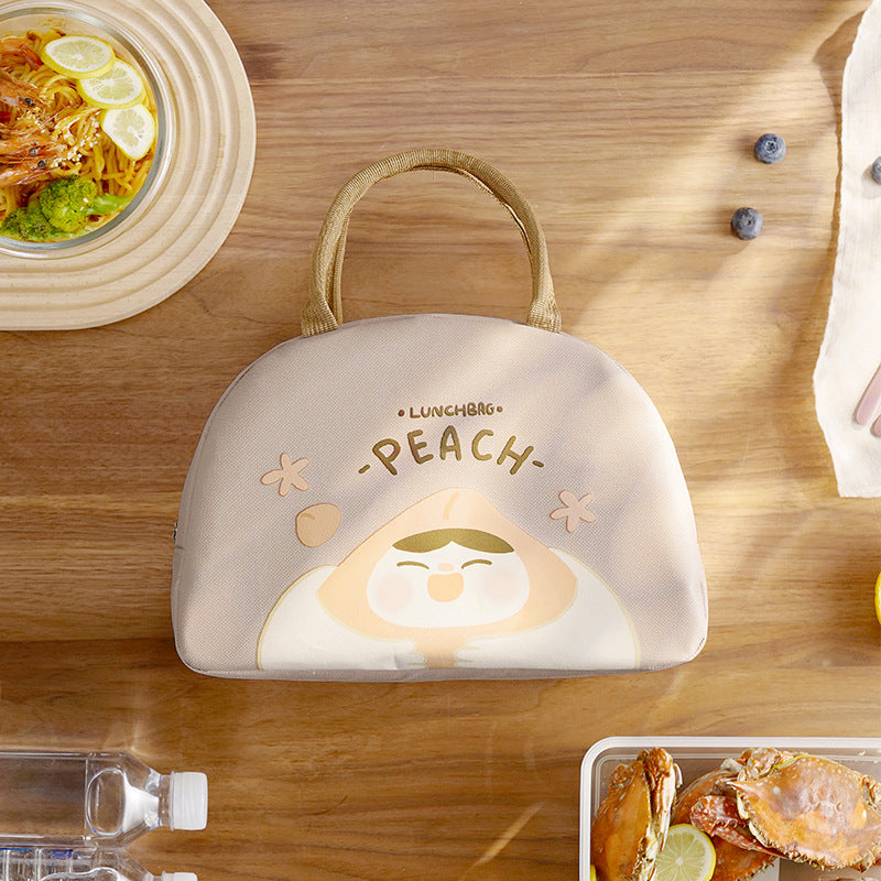 Cute cartoon thick lunch bag large capacity portable insulation bag hand-held lunch bag Oxford cloth lunch box bag - Korvel