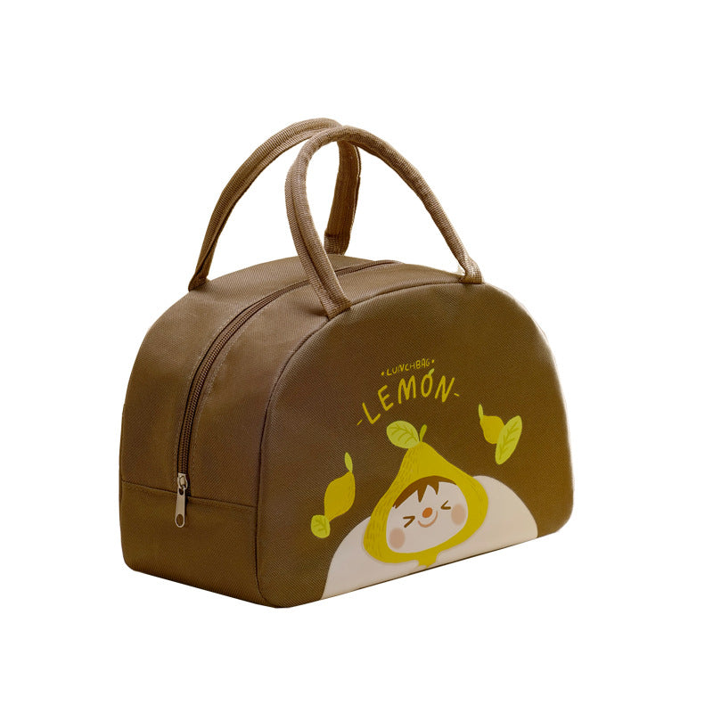 Cute cartoon thick lunch bag large capacity portable insulation bag hand-held lunch bag Oxford cloth lunch box bag - Korvel