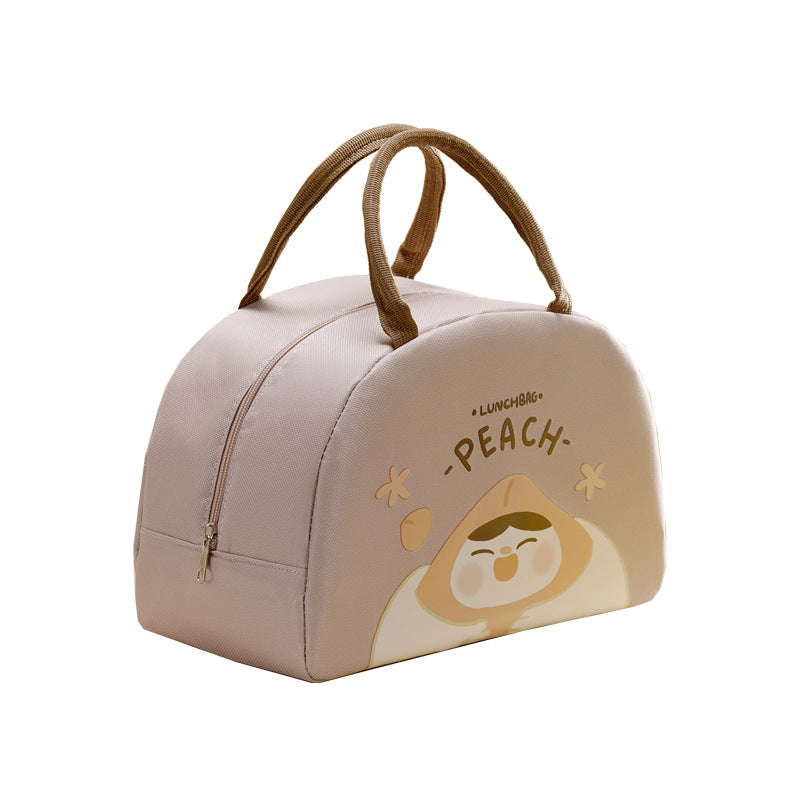 Cute cartoon thick lunch bag large capacity portable insulation bag hand-held lunch bag Oxford cloth lunch box bag - Korvel