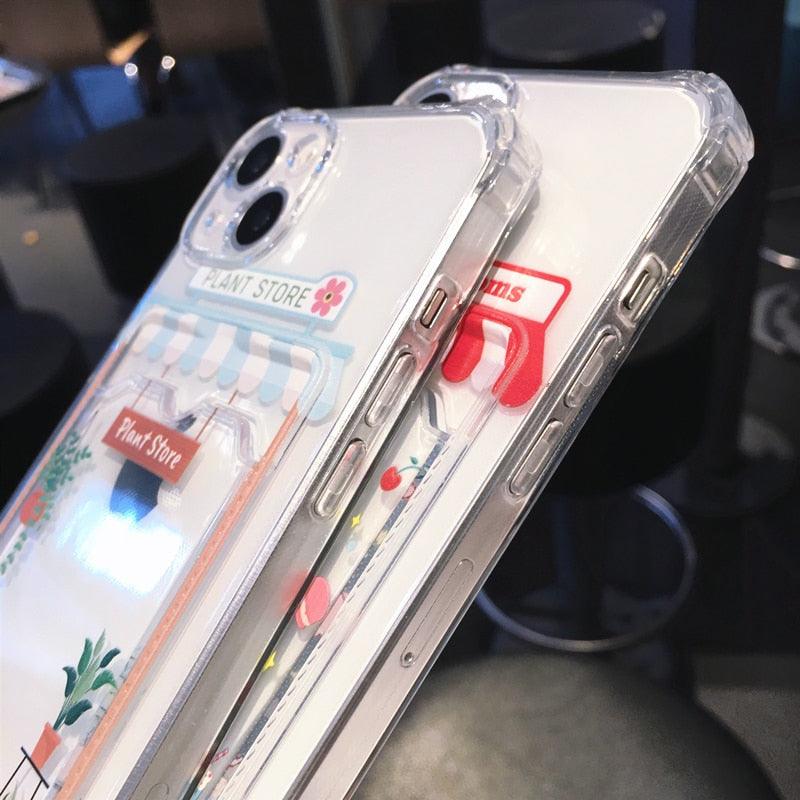 Adorable Cartoon-Themed Wallet Phone Case for iPhone 14 Pro Max & More - Shockproof & Stylish - Korvel