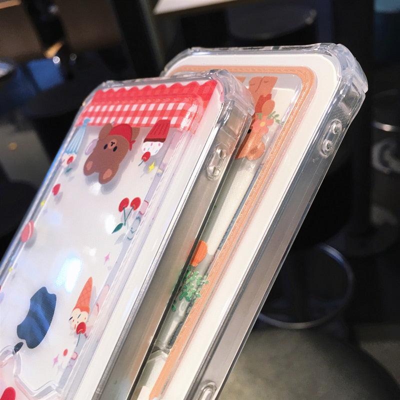 Adorable Cartoon-Themed Wallet Phone Case for iPhone 14 Pro Max & More - Shockproof & Stylish - Korvel