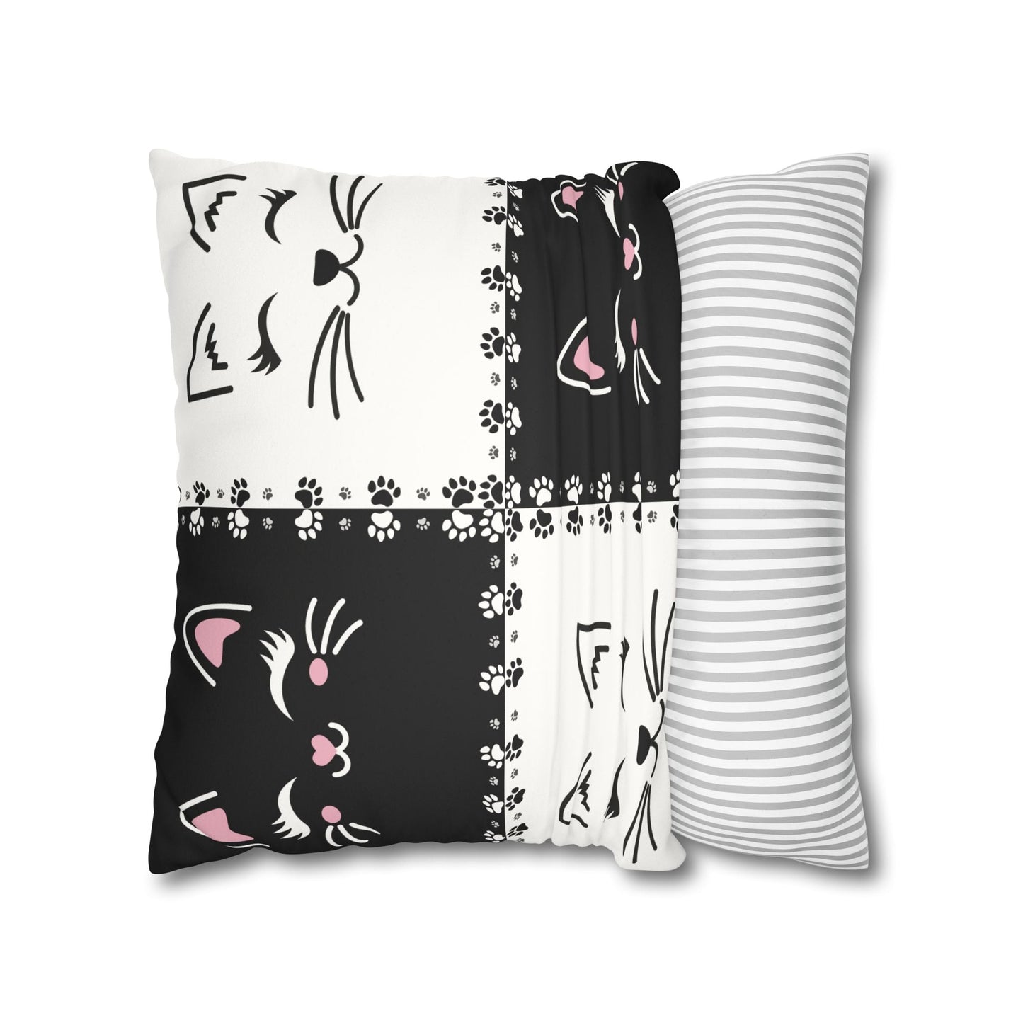 Housse de coussin en faux suède de chat mignon - Parfaite pour les amoureux des chats
