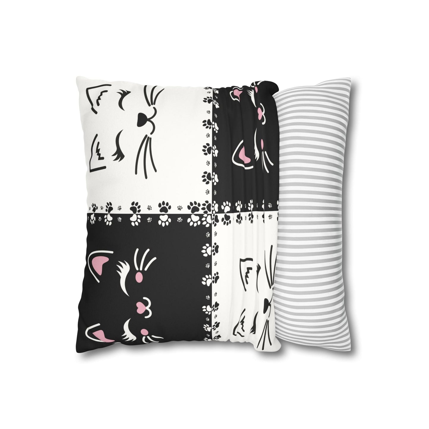 Housse de coussin en faux suède de chat mignon - Parfaite pour les amoureux des chats