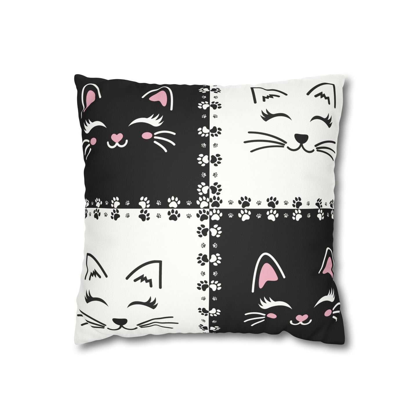 Housse de coussin en faux suède de chat mignon - Parfaite pour les amoureux des chats