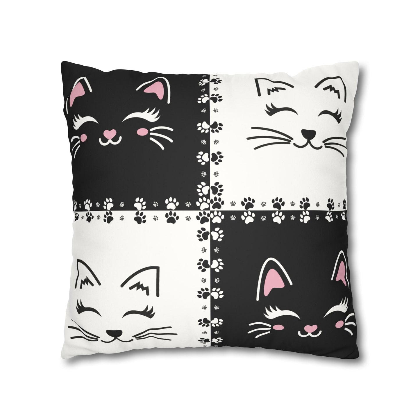 Housse de coussin en faux suède de chat mignon - Parfaite pour les amoureux des chats