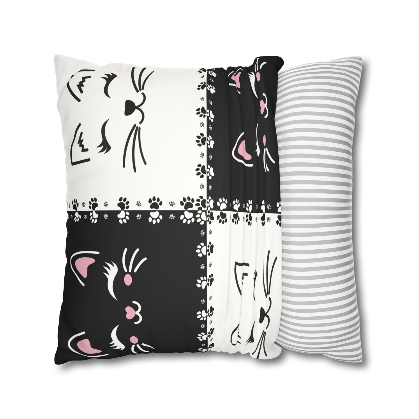 Housse de coussin en faux suède de chat mignon - Parfaite pour les amoureux des chats