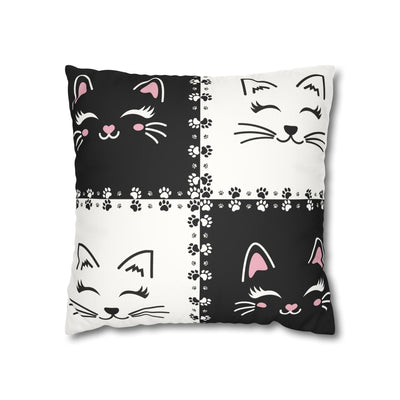Cute Cat Faux Suede Pillowcase - Perfect for Cat Lovers