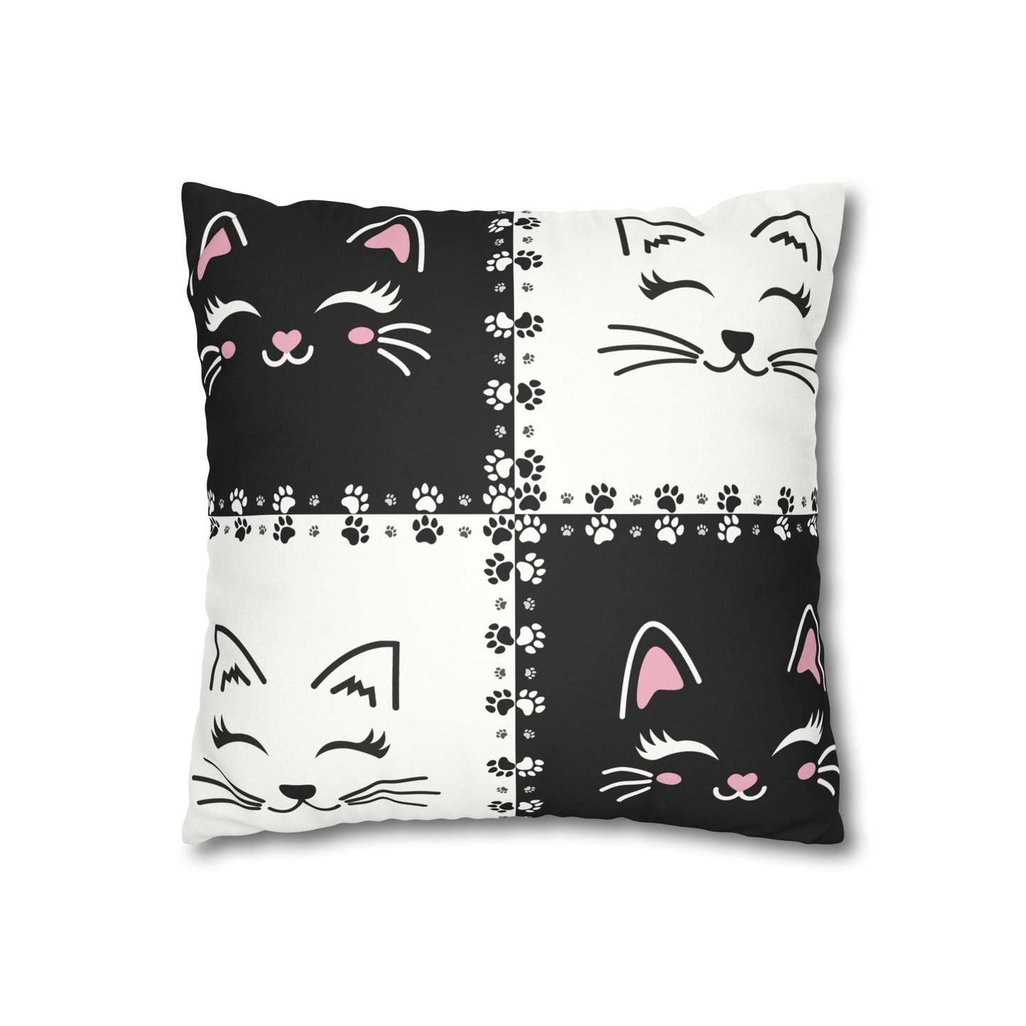 Housse de coussin en faux suède de chat mignon - Parfaite pour les amoureux des chats