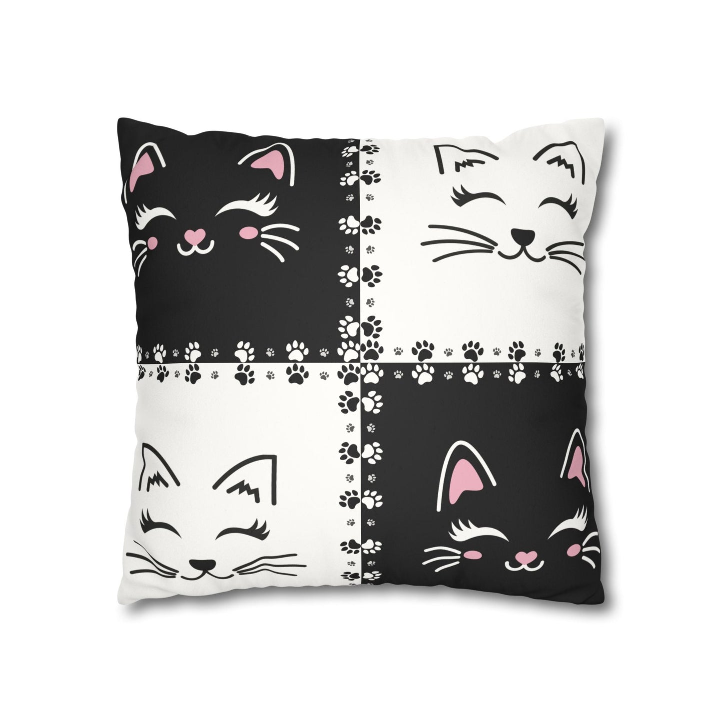 Housse de coussin en faux suède de chat mignon - Parfaite pour les amoureux des chats