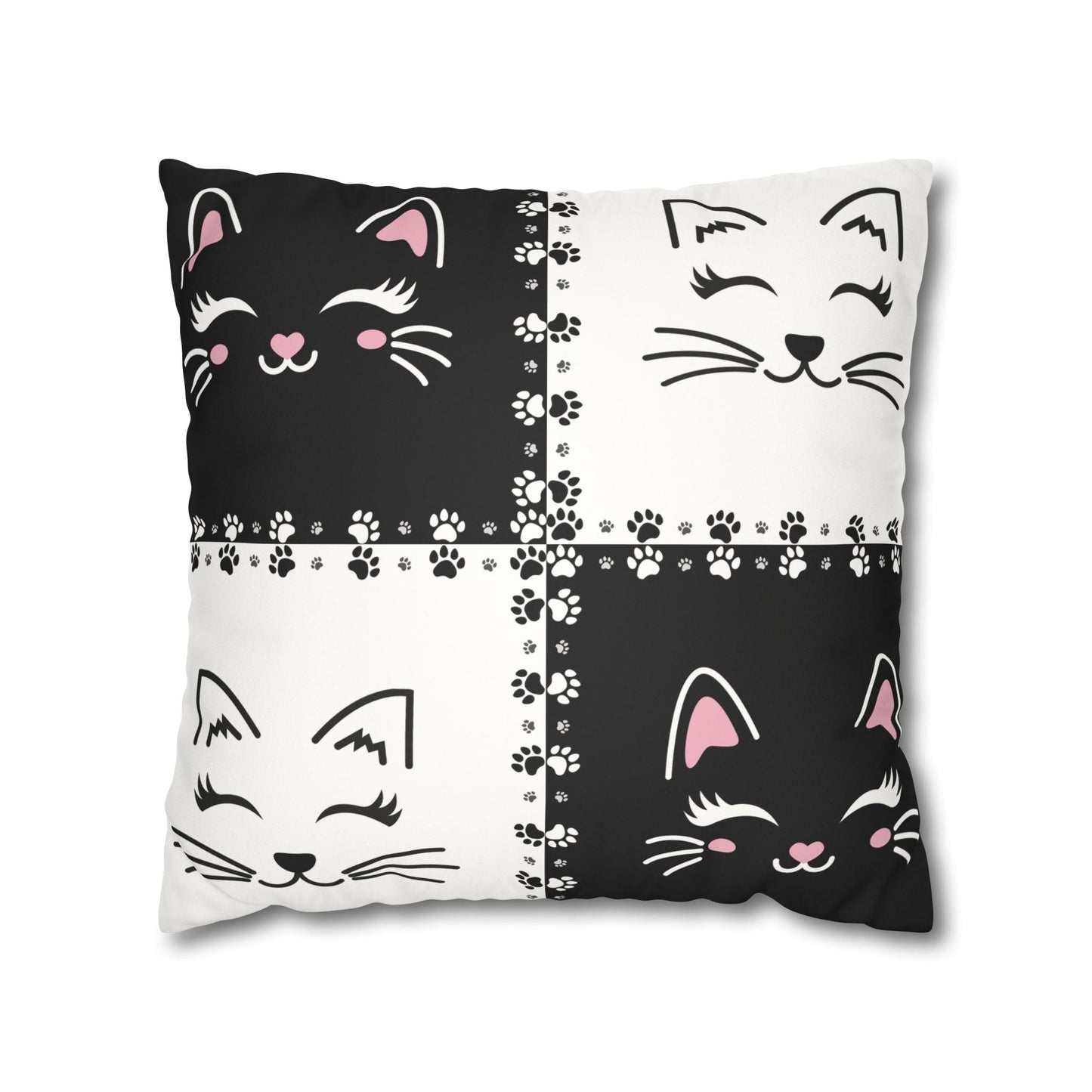Housse de coussin en faux suède de chat mignon - Parfaite pour les amoureux des chats
