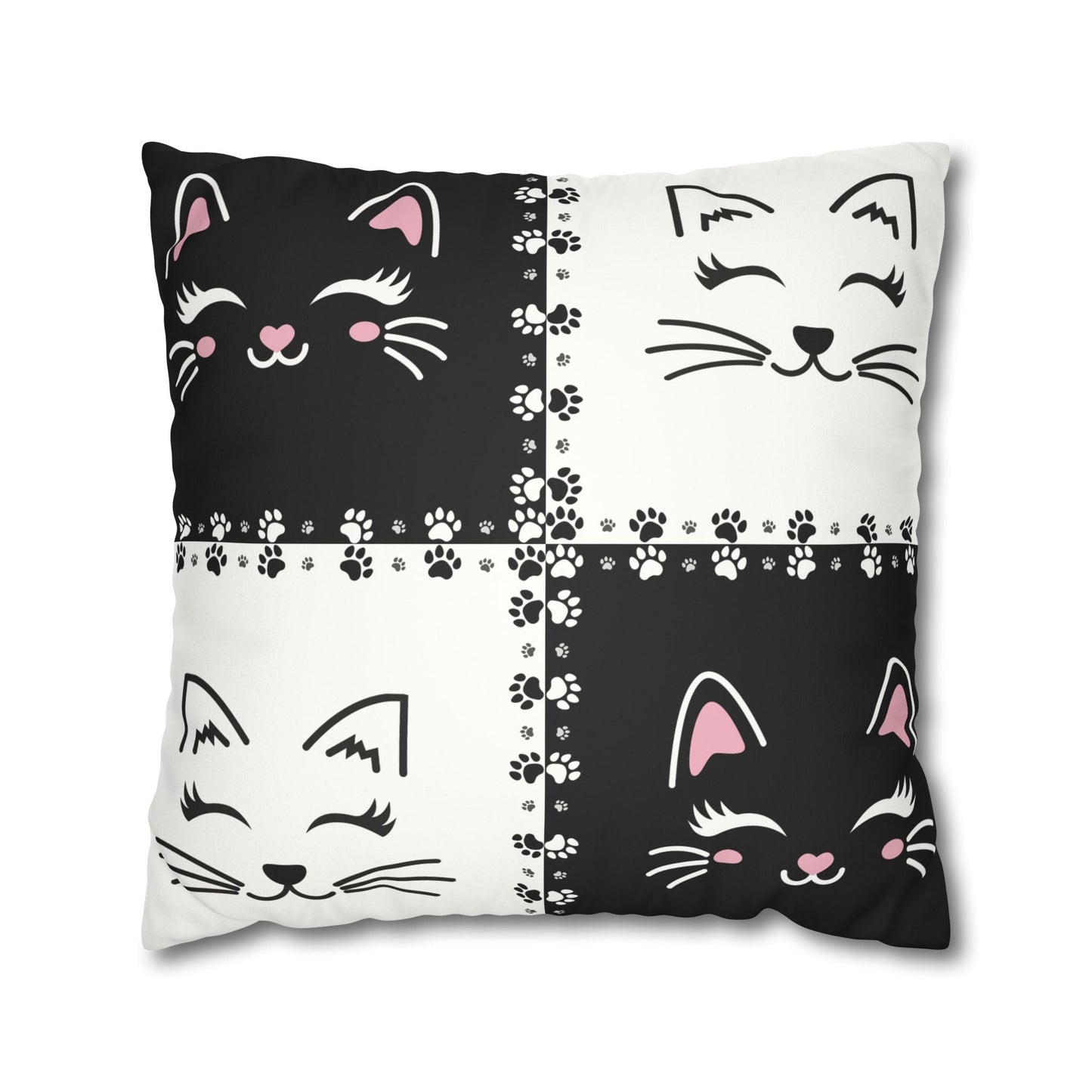 Housse de coussin en faux suède de chat mignon - Parfaite pour les amoureux des chats