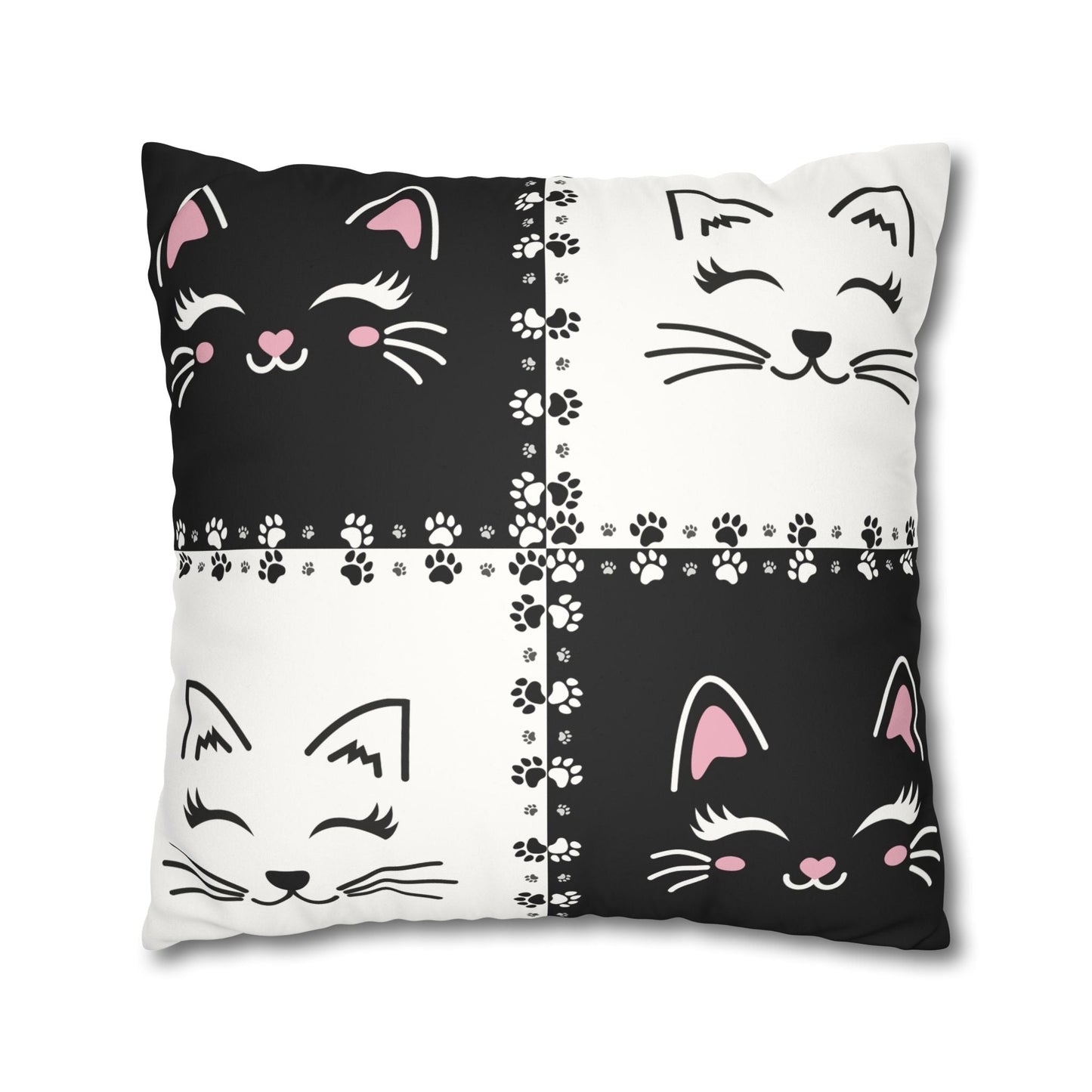 Housse de coussin en faux suède de chat mignon - Parfaite pour les amoureux des chats