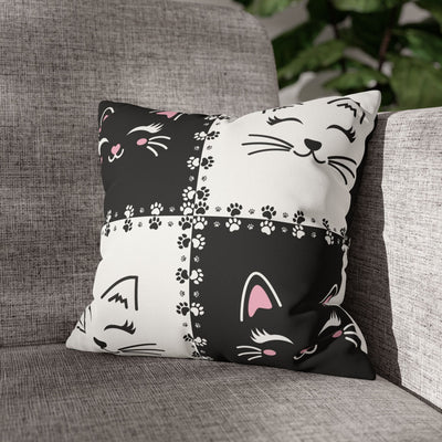 Cute Cat Faux Suede Pillowcase - Perfect for Cat Lovers