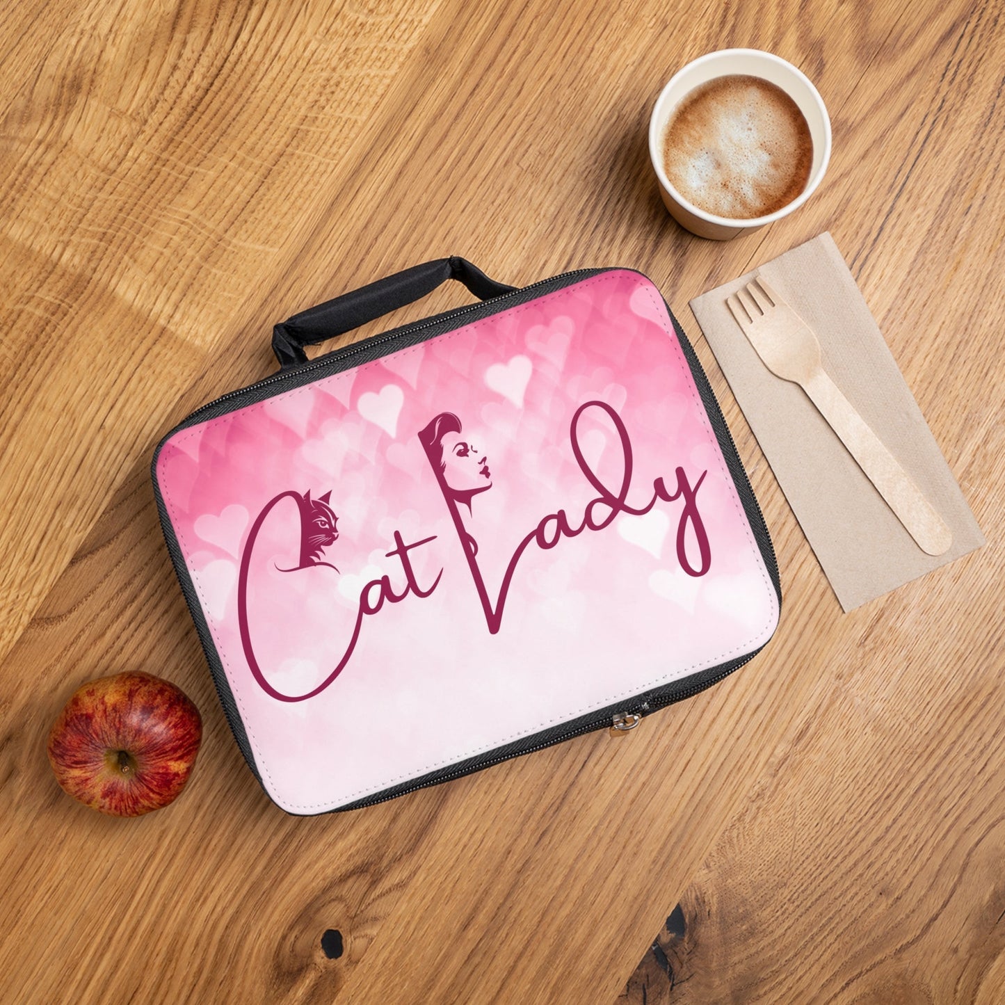 Cute Cat Lady Insulated Lunch Bag