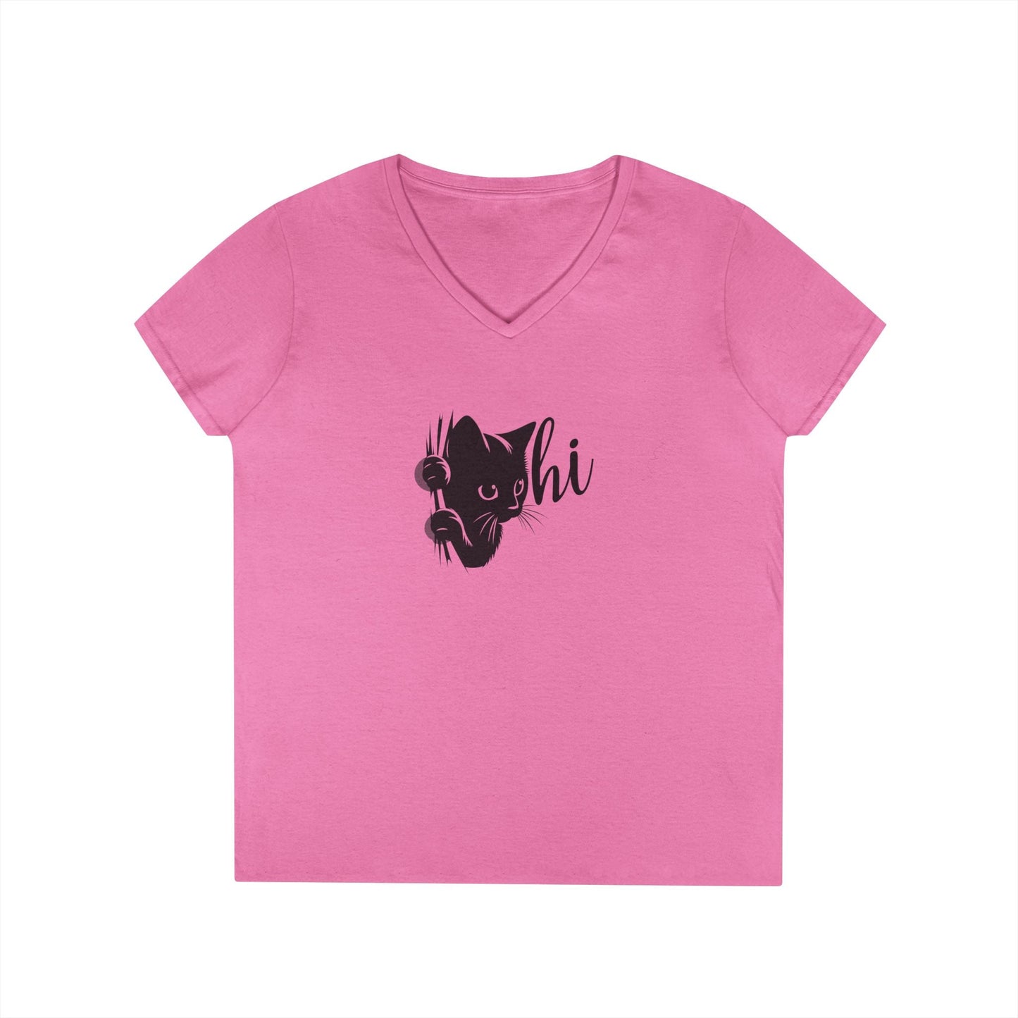 Charming Cat Lovers V-Neck Tee - Perfect Casual Wear - Korvel