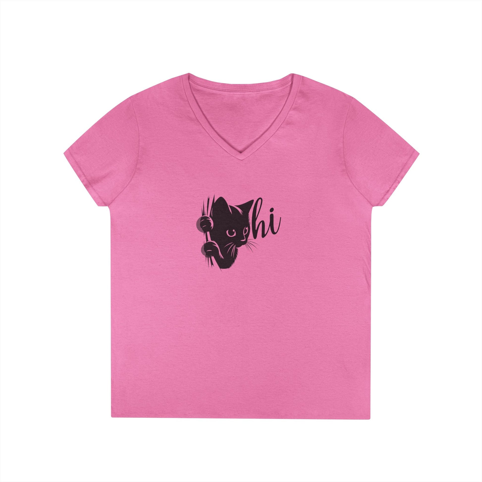 Charming Cat Lovers V-Neck Tee - Perfect Casual Wear - Korvel
