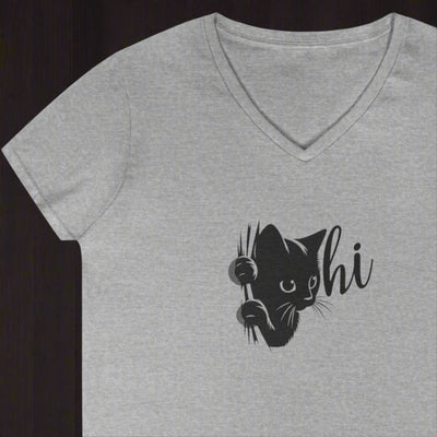 Charming Cat Lovers V-Neck Tee - Perfect Casual Wear - Korvel