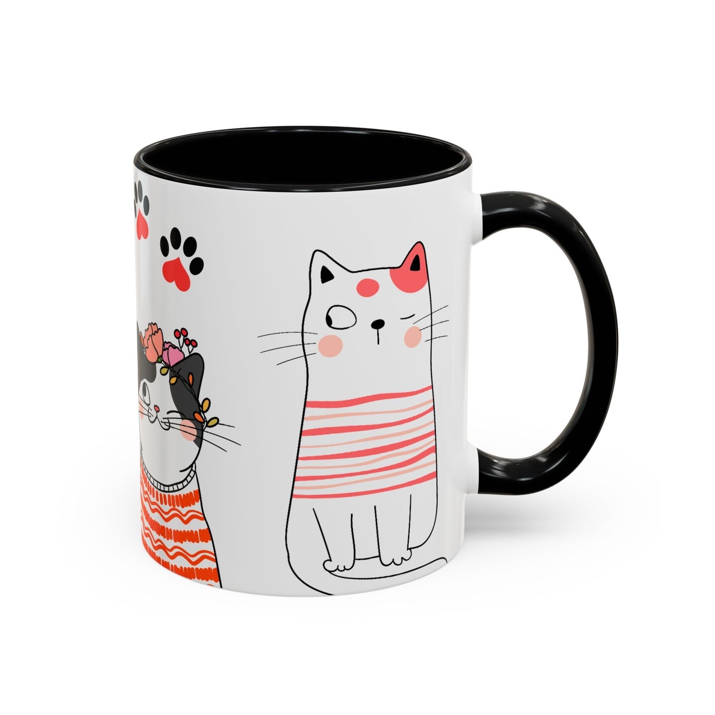 Taza de café de gatos fríos y adorables