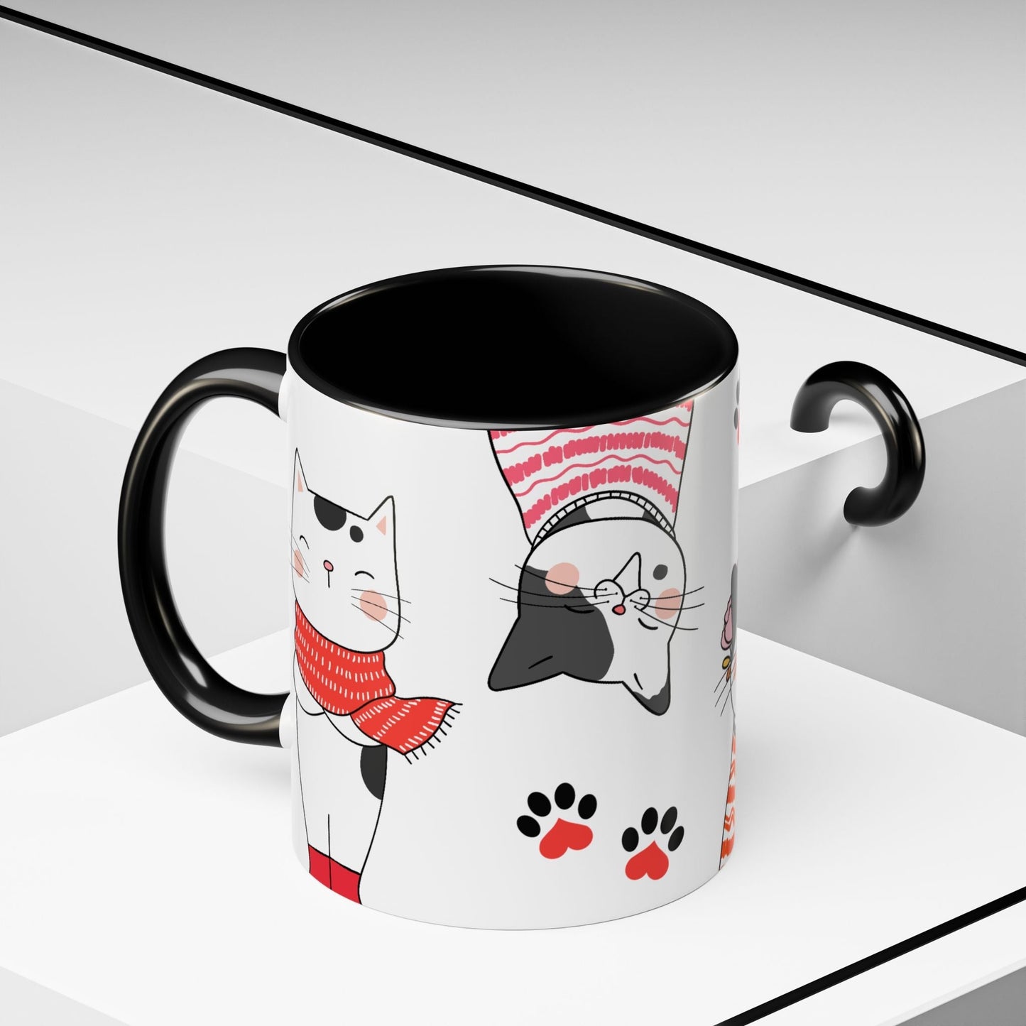 Taza de café de gatos fríos y adorables