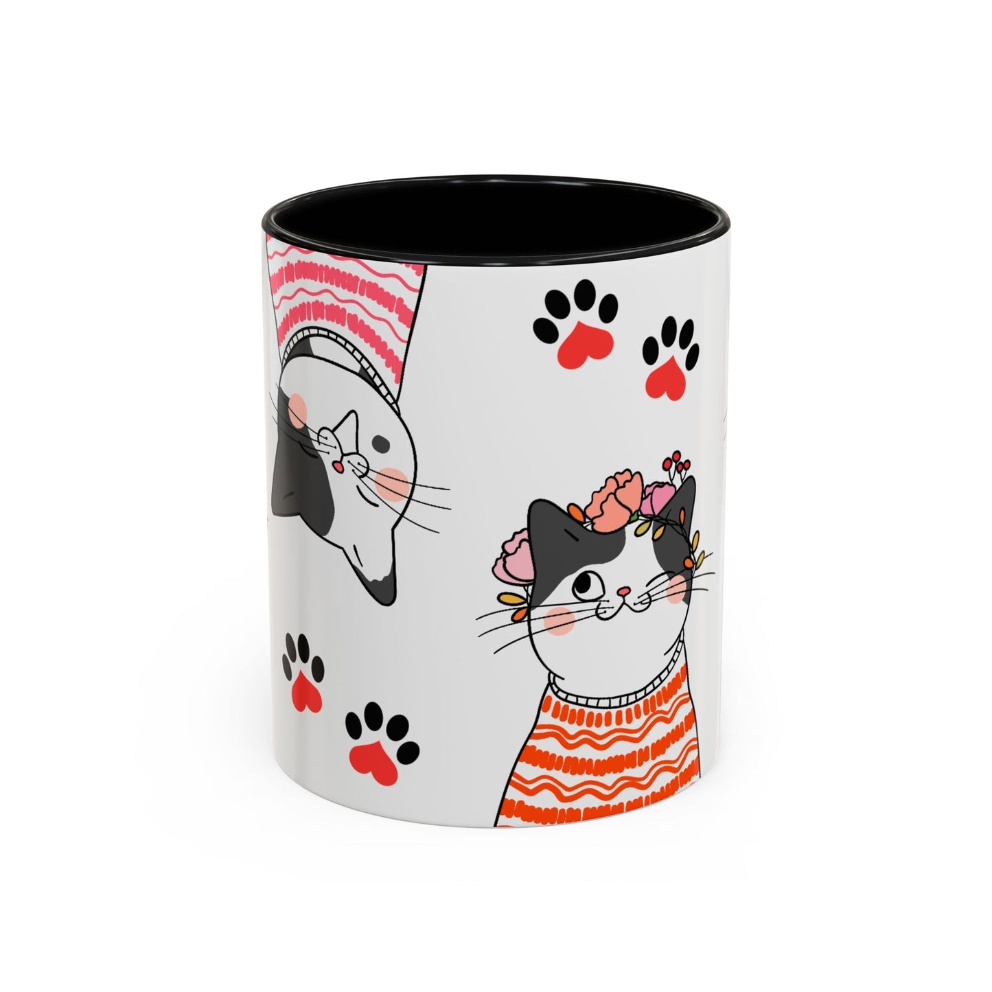 Taza de café de gatos fríos y adorables