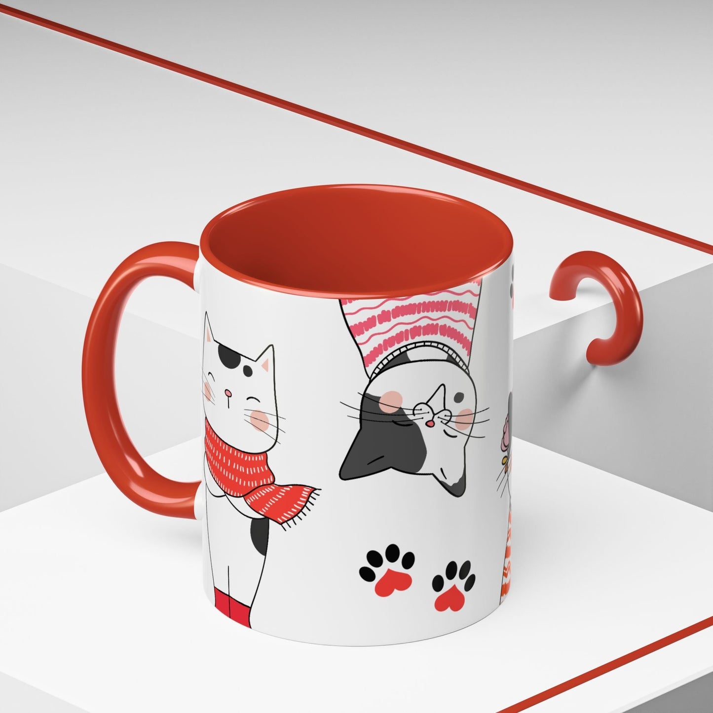 Taza de café de gatos fríos y adorables