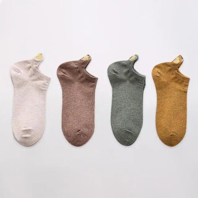 Chaussettes Cheville Design Cœur Mignon - 4 Paires pour Femmes