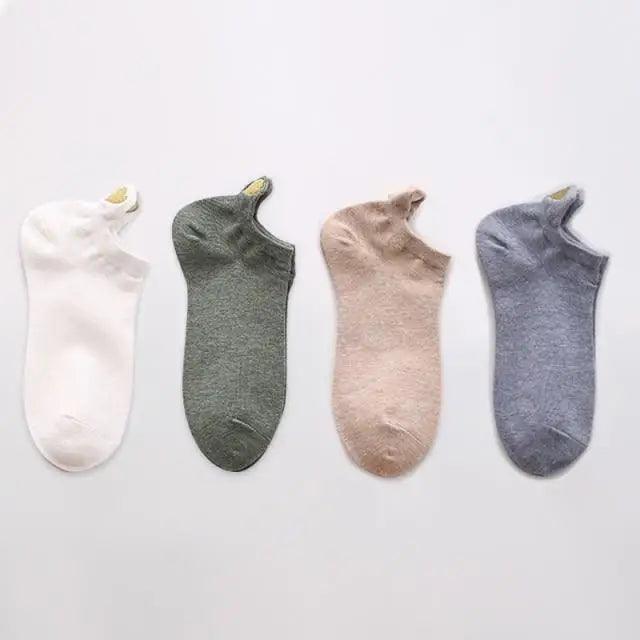 Chaussettes Cheville Design Cœur Mignon - 4 Paires pour Femmes