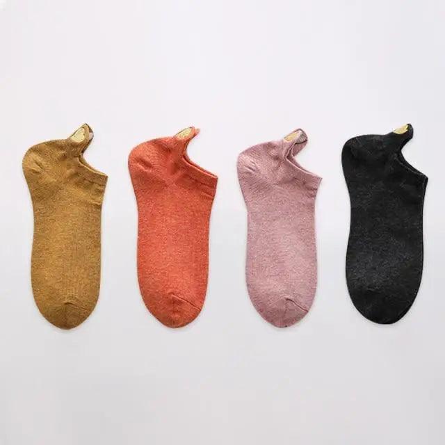 Chaussettes Cheville Design Cœur Mignon - 4 Paires pour Femmes