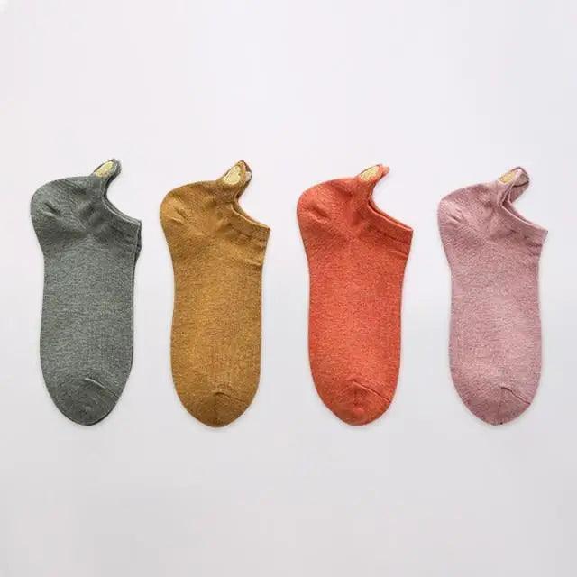 Chaussettes Cheville Design Cœur Mignon - 4 Paires pour Femmes