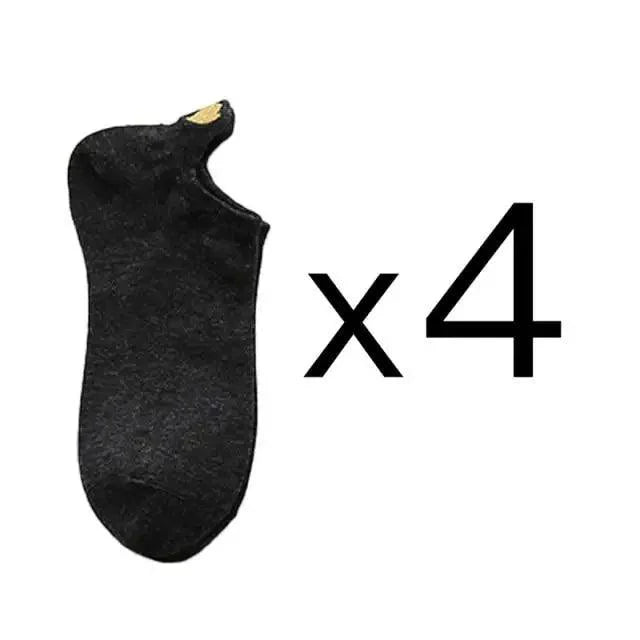 Chaussettes Cheville Design Cœur Mignon - 4 Paires pour Femmes
