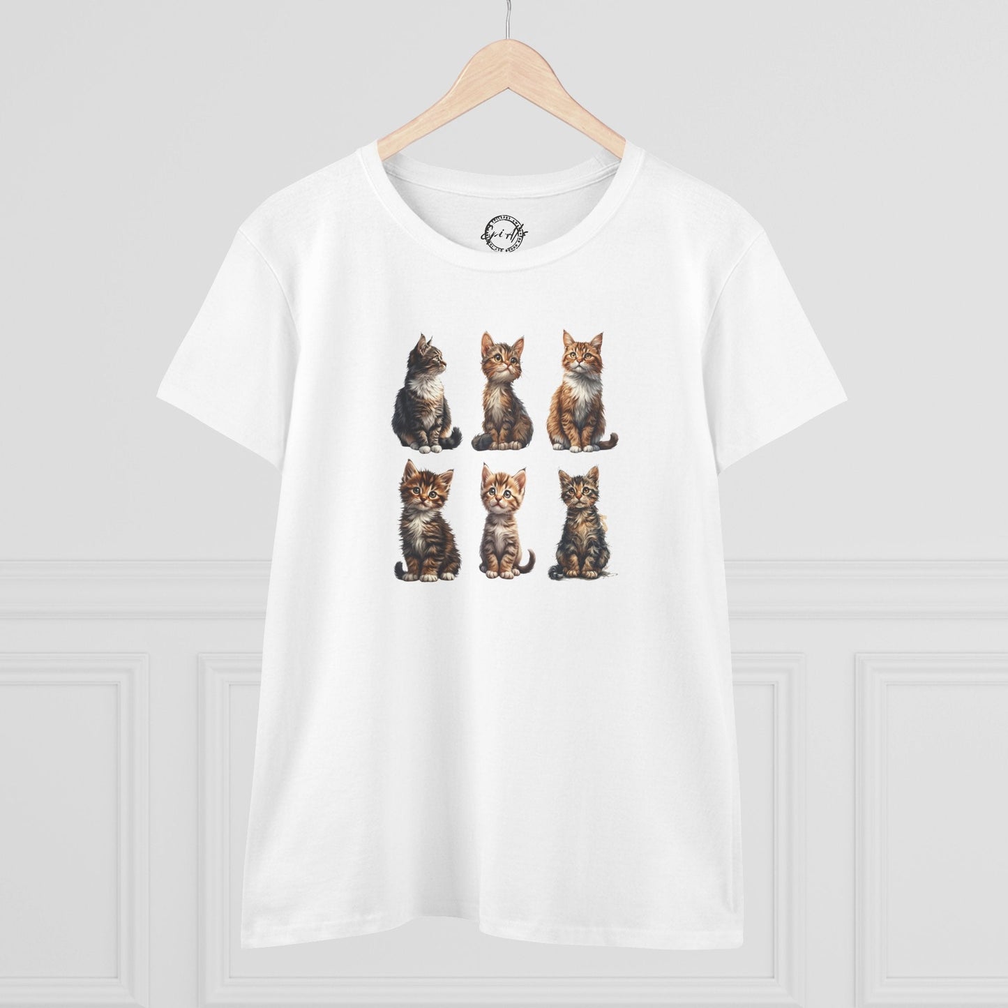 Cute Kittens Women's Cotton T-Shirt for Cat Lovers