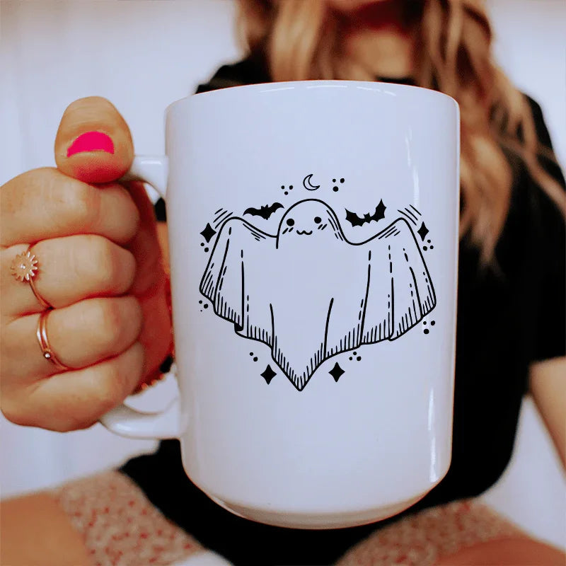 Cute Little Ghost Ceramic Mug - 15 oz