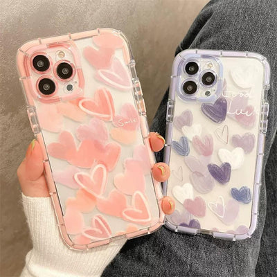 Cute Love Heart Soft Shockproof Bumper Phone Case for iPhone